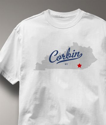 Corbin Kentucky KY MAP Hometown Souvenir T Shirt XL  