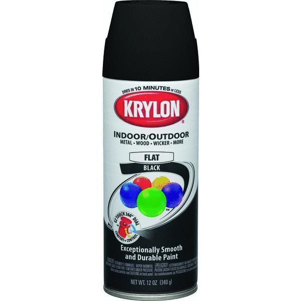 Flat Black 12 oz. Krylon Decorator Indoor/Outdoor Aerosol Spray Paint 