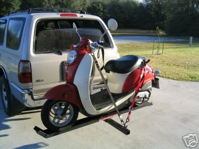 Hitch mounted moped hauler carrier for scooter & vespa  