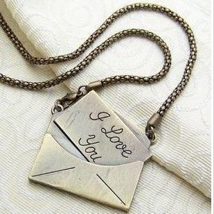 Antique Bronze I Love You Letter Fashion Necklace  