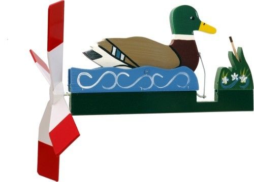 Mallard Duck Wooden Folk Art Wind Whirligig  