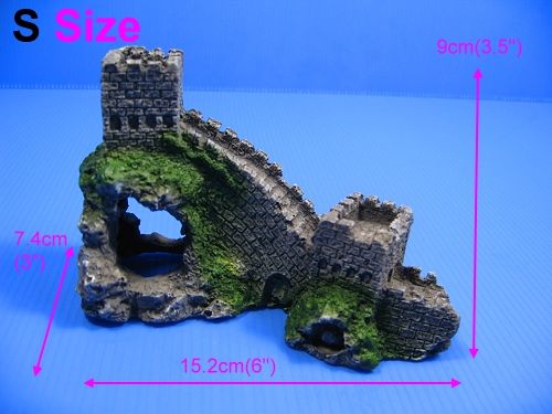 roduct name： Great Wall (S) Aquarium Ornament x1 (SYB 055F)