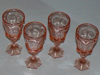 Vintage Fostoria Virginia Pink Claret Wine Glasses 1/4  