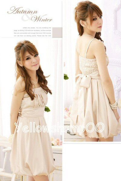 ruched cocktail bridesmaid prom dress beige S/M/L/XL  