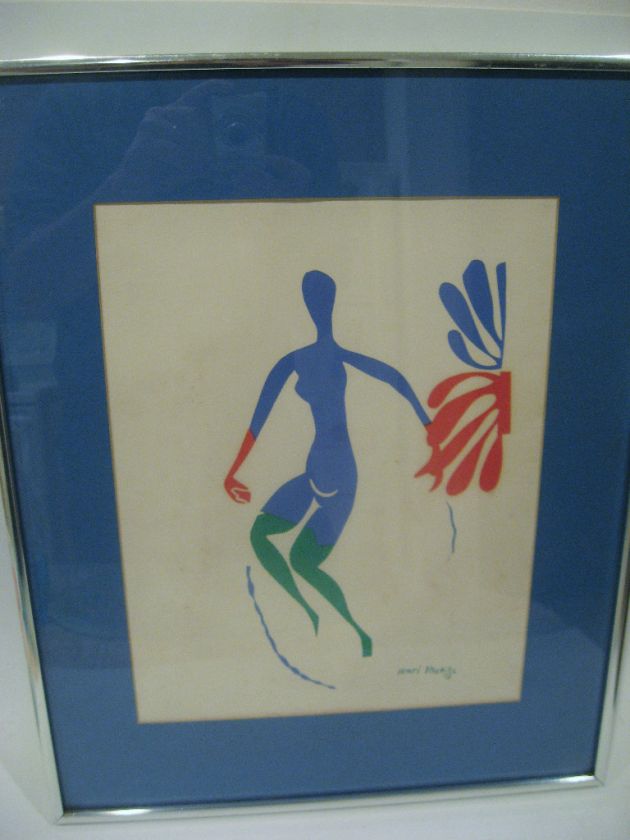   Matisse Blue Woman Lithograph Vintage New York Gallery Label  