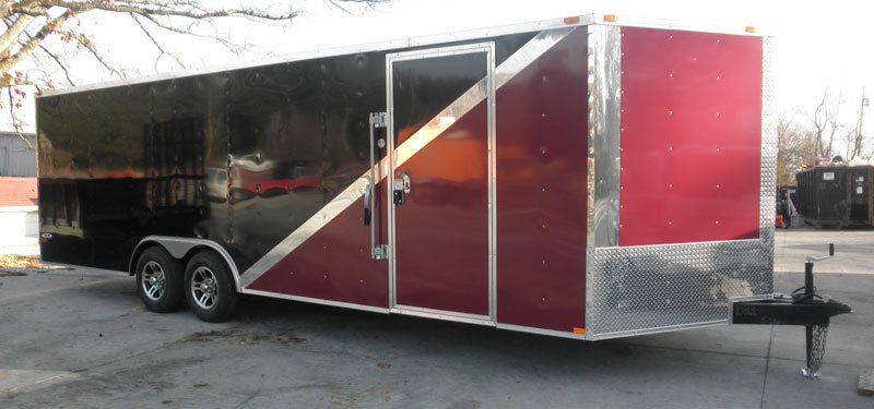 NEW 8.5 X 24 ENCLOSED MOTORCYCLE TRAILER V NOSE TWO TON  