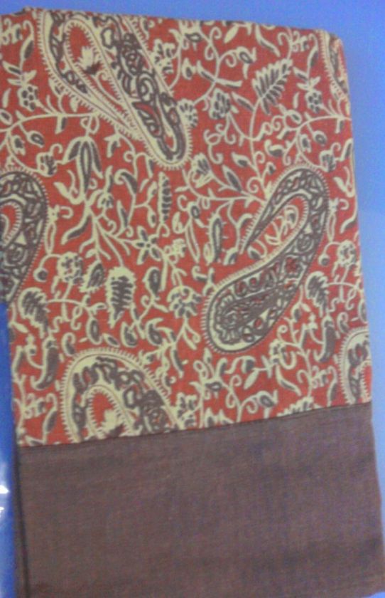 Red Tan Brown Paisley Window Valance  