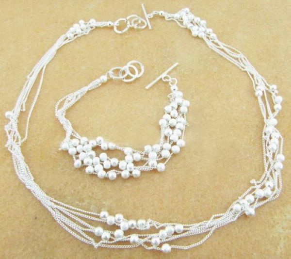 sa034 Fashion 925 Silver Jewelry Sets 2PCS  