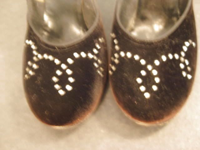 Rhinestone & Black Velvet 40s Babydoll Hills Shoes  