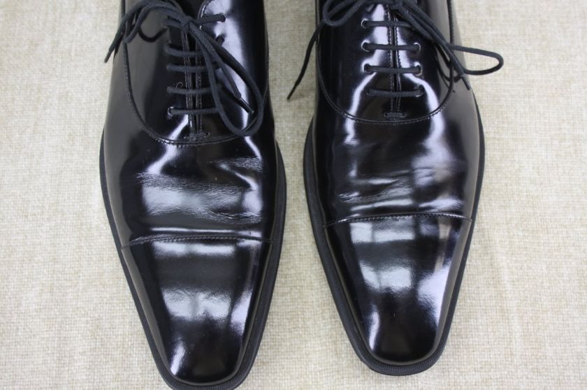 Mens D&G Dolce Gabbana Keanu Reeves Cap toe shiny leather oxfords 