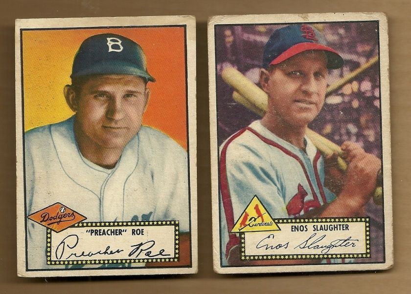 1952 TOPPS ENOS SLAUGHTER # 65 BLACK BACK  