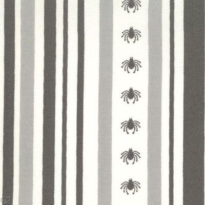 Moda Sanae Haunted Mansion Stripe Black Grey Halloween  