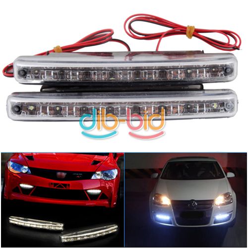 Car Daytime Running Light 8 LED DRL Daylight Kit Super White 12V DC 