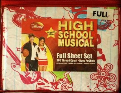 High School Musical TROY Pink Blue Dp P Sheet Set Full  