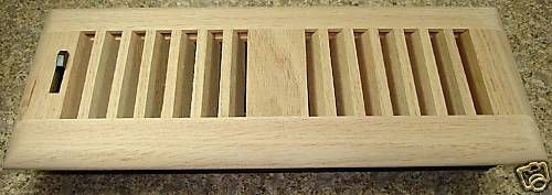 x12 Red Oak Self Rim Drop In Wood Floor Vent Register  