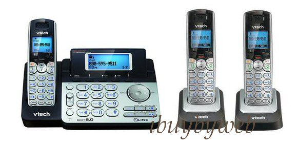 Vtech DS6151 DECT 6.0 2 Line Cordless Phone + 2 DS6101  