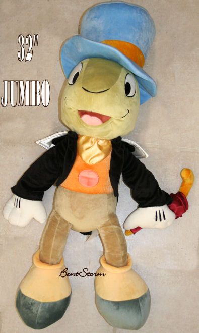   32 JUMBO GIANT JIMINY CRICKET with Umbrella PINOCCHIO PLUSH TOY NWT