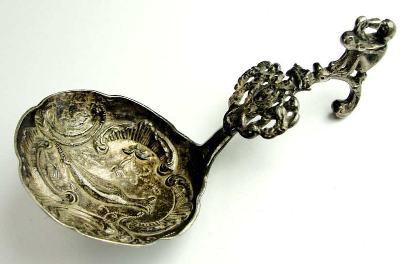 Antique Sterling Silver Tastevin Sommelier Wine Tasting Spoon Peacock 