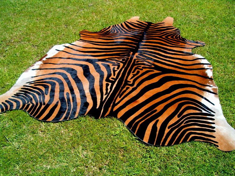 ZEBRA Print/Printed COWHIDE SKIN Rug steer COW HIDE dc1268  