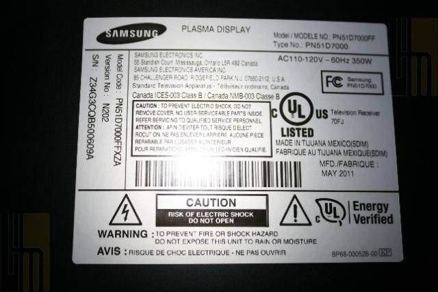 Samsung PN51D7000 51 Full 3D 1080p HDTV Plasma Television, with 