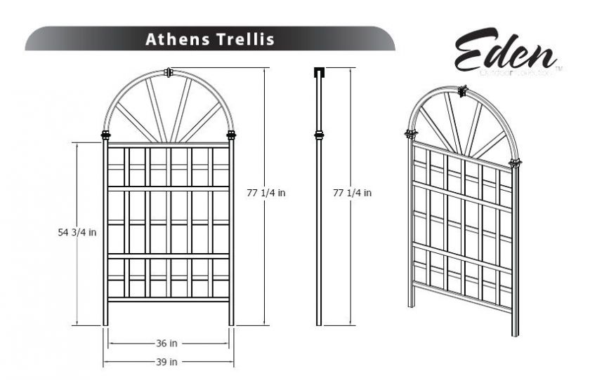   ENGLAND ARBOR EDEN ATHENS TRELLIS DECORATIVE GARDEN TRELLIS VA68202