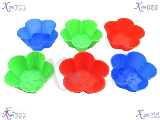   Quality 6 PCS Flower Silicone Bakeware Cupcake Baking Molds  