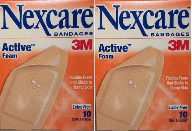 NEXCARE 3M BANDAGES KNEE ELBOW LATEX FREE ACTIVE FOAM  