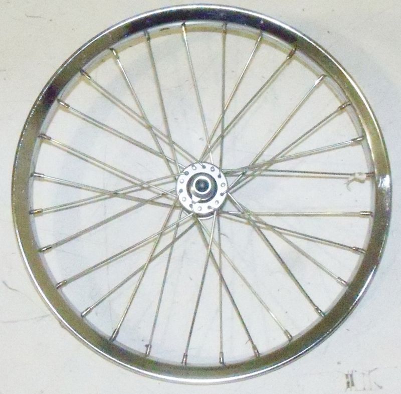 16  FRONT KIDS BICYCLE CHROME RIM BIKE PARTS B87  