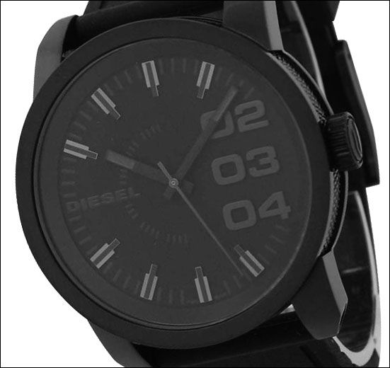 Diesel Black Silicone Strap Large Face Mens Watch DZ1446