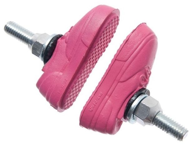   Bike Brake Shoes Pads PINK BMX Freestyle threaded bicycle pair  