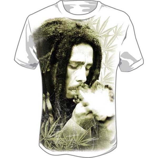 Bob Marley & The Wailers Smoking Marijuana Mens T shirt  