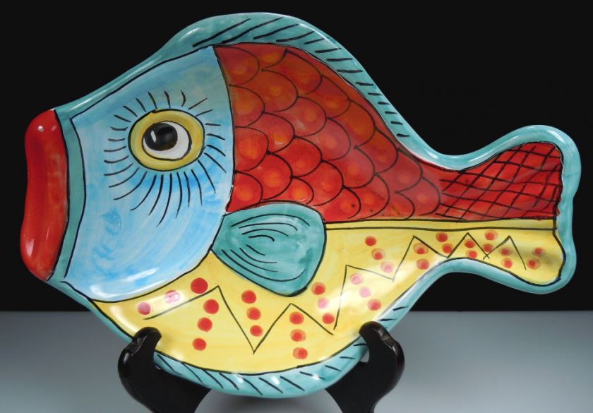 Italian Pottery VIETRI Fish Bowl  