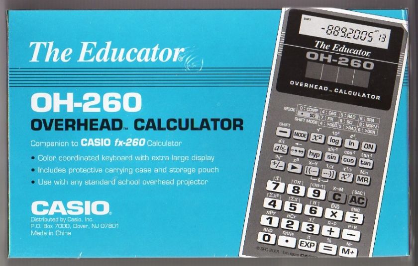 CASIO OVERHEAD CALCULATOR The Educator Mdl OH 260 NEW 079767137700 