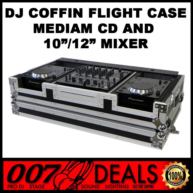 TOV 2 MED CD PLAYER 12 MIXER DJ COFFIN CASE FZ12CDIW  