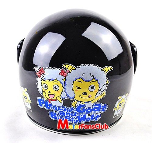 Children Kids Motorcycle Bicycle Full Face Cartoon Helmet Black  