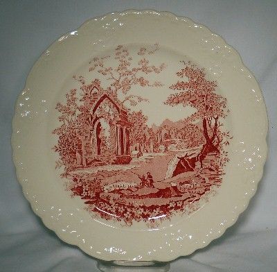 TAYLOR SMITH TAYLOR china ENGLISH ABBEY RED pattern Dinner Plate 10 