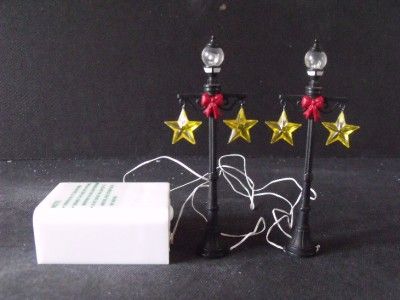 GENERAL VILLAGE CHRISTMAS STAR STREET LIGHTS   2 PC   #53190   NEW 