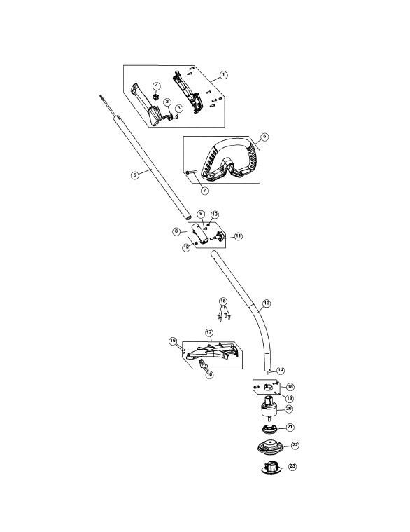 OEM, MTD TROYBILT RYOBI 753 04344 UPPER DRIVESHAFT ASSY  