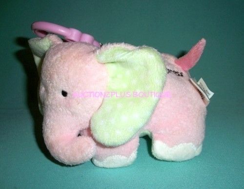   JUST ONE YEAR PINK ELEPHANT MUSICAL PLUSH CRIB TOY LIGHTS UP  