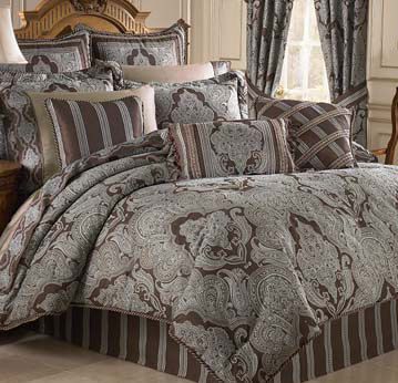 Croscill ROYALTON Queen DUVET COVER Euros SET 6PC Aqua  