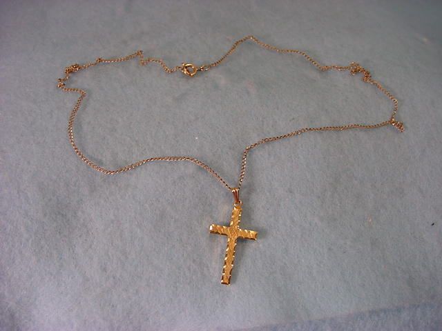 Vintage Gold Filled Cross Necklace  