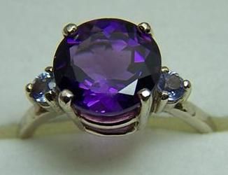 3ctw ROUND cut AMETHYST TANZANITE ring