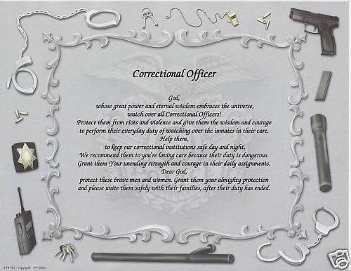 CORRECTIONAL OFFICER Poem Personalized Name Print Praye  