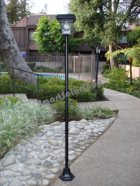 Deluxe Aluminum 6.5 FT Tall Solar Post Lights 4 LEDs  