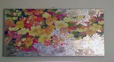 Tatsuo Ito 68 Original Acrylic Silver Flower Painting  