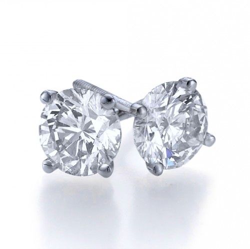   carat each) D/SI1 4 PRONG DIAMOND STUD EARRINGS 14K WHITE GOLD  