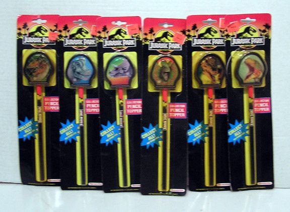   PARK Dinosaur Pencil Toppers Mint on Cards Complete Set  