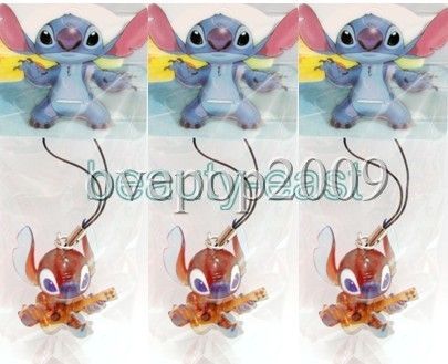 New 100 pcs Disney Lilo and Stitch Mobile Cell Phone  Charm Straps 