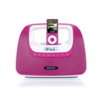   ~ MEMOREX MINIMOVE iPod PORTABLE BOOMBOX iPod DOCKING STATION ~ PINK