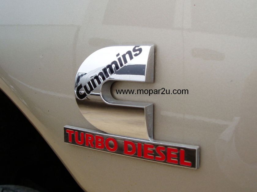 Cummins Turbo Diesel Emblem / Nameplate / Badge   Dodge Ram OEM  